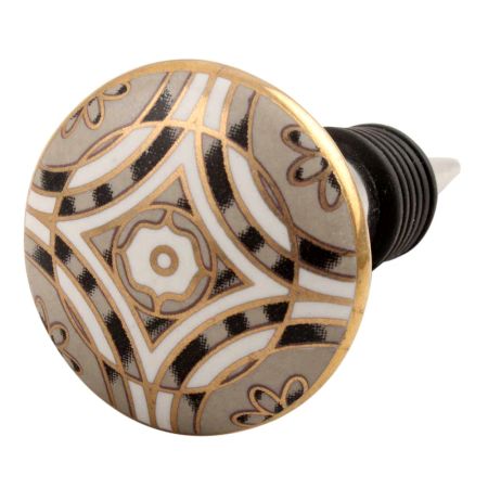 Golden Ceramic Floral Wine Stopper